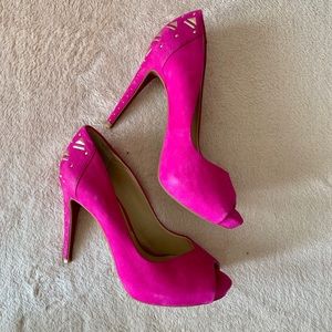 Gianni Bini pink peep toe heels
